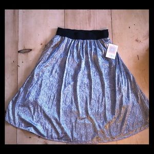 Shiny silver skirt!